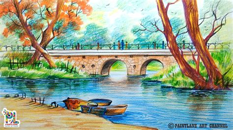how to draw nature scenery